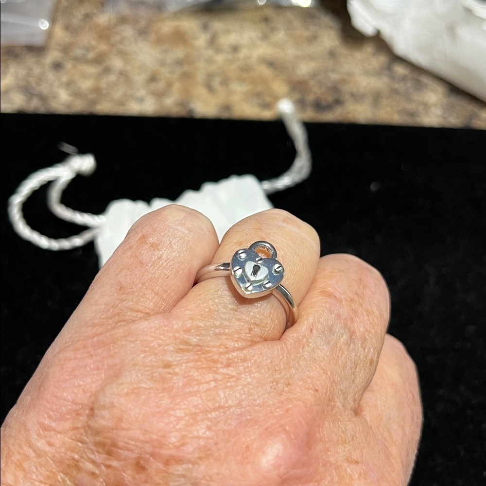 Coach Sterling Silver Heart Locket Ring - Picture 6 of 6